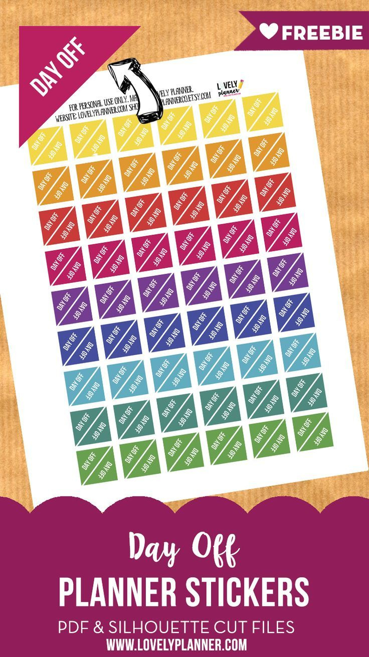 Free Functional Planner Stickers : Day Off Stickers with Free Printable Functional Planner Stickers