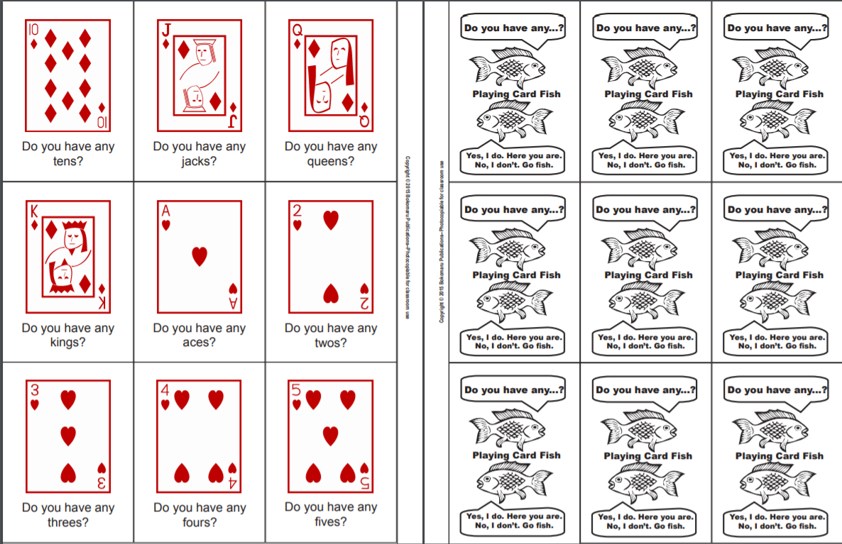 Free Go Fish Card Game - Virtual Writing Tutor Blog with regard to Printable Go Fish Cards