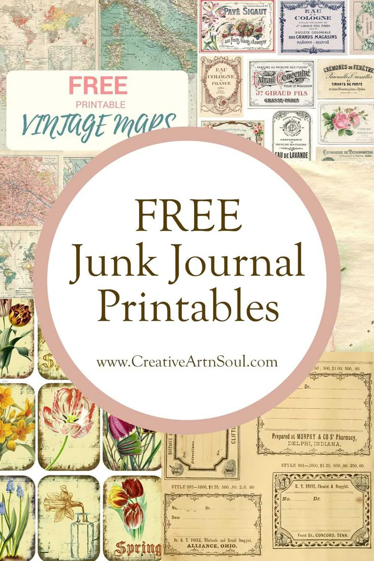 Free Junk Journal Printables inside Free Printable Junk Journal Printables