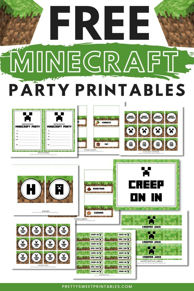 Free Minecraft Party Printables intended for Minecraft Party Free Printables