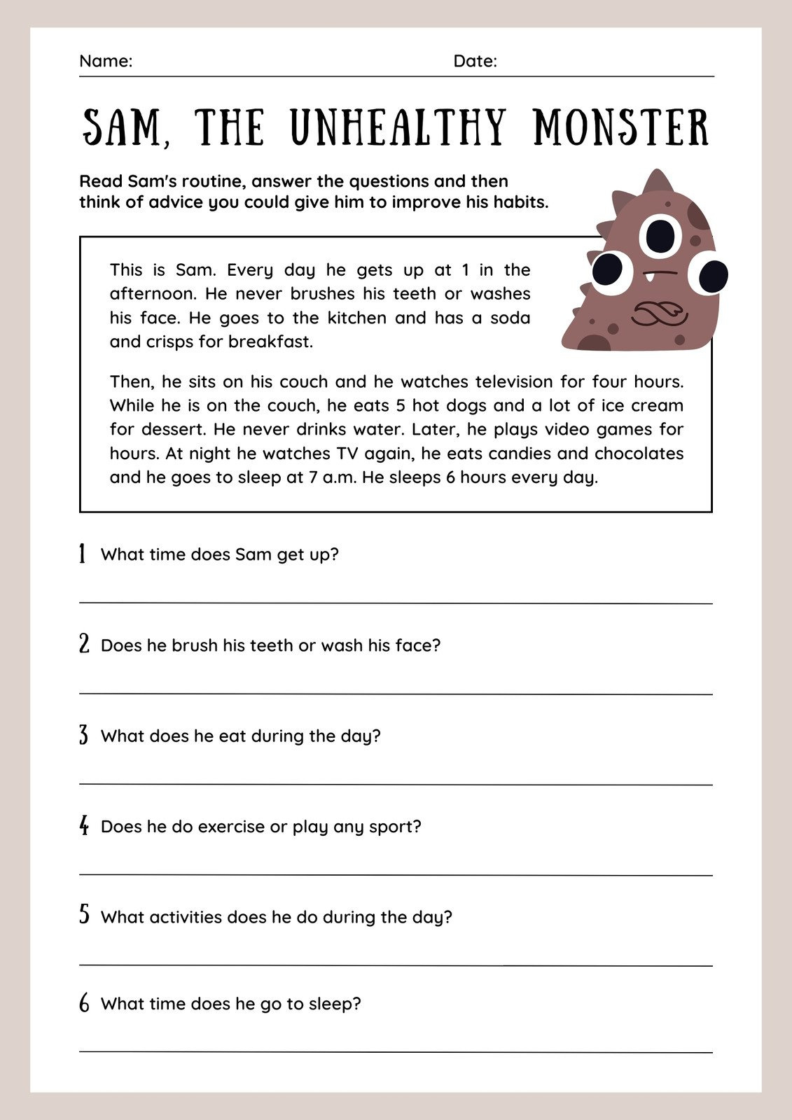 Free Printable 3Rd Grade Reading Worksheet Templates | Canva within Reading Worksheets Printable For For 3Rd Grade