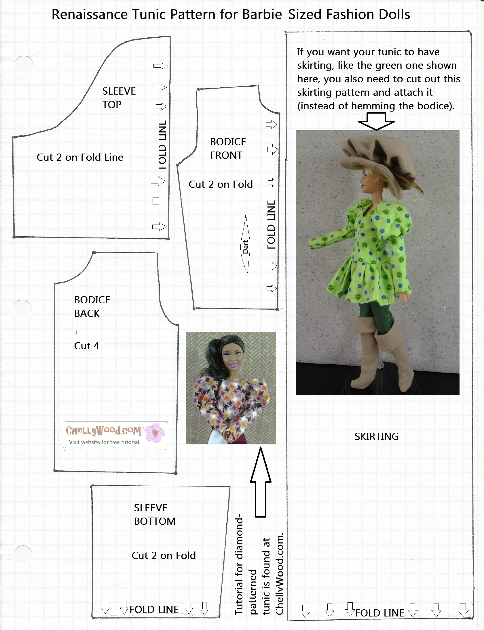 Free Printable Barbie Doll Clothes Patterns - Free Doll Clothes in Free Printable Sewing Patterns For Barbie Doll Clothes