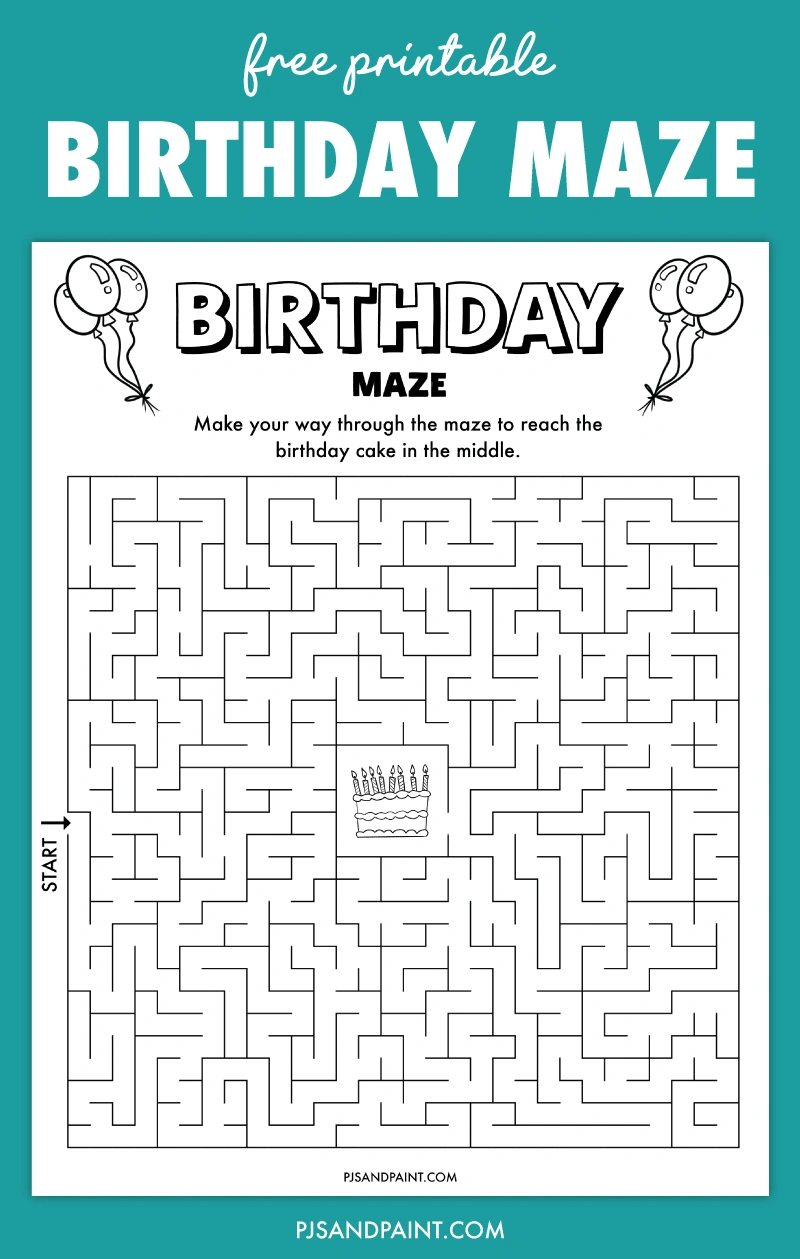 Free Printable Birthday Maze - Pjs And Paint with regard to Free Printable Birthday Maze