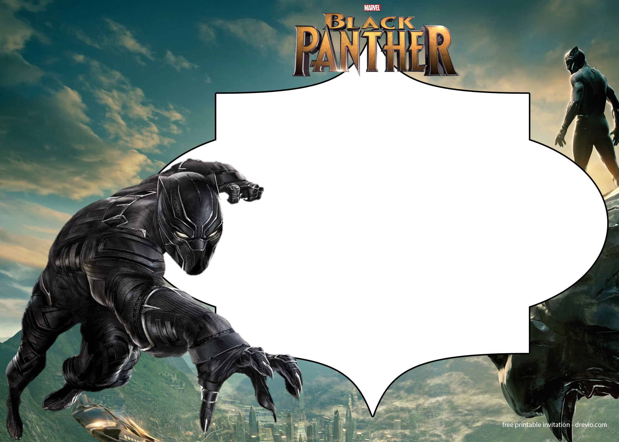 Free Printable Black Panther Invitation Templates | Panter regarding Free Printable Black Panther Invitations
