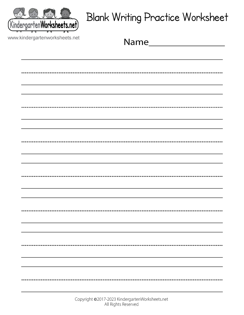 Free Printable Blank Writing Practice Worksheet pertaining to Free Printable Writing Practice Worksheets