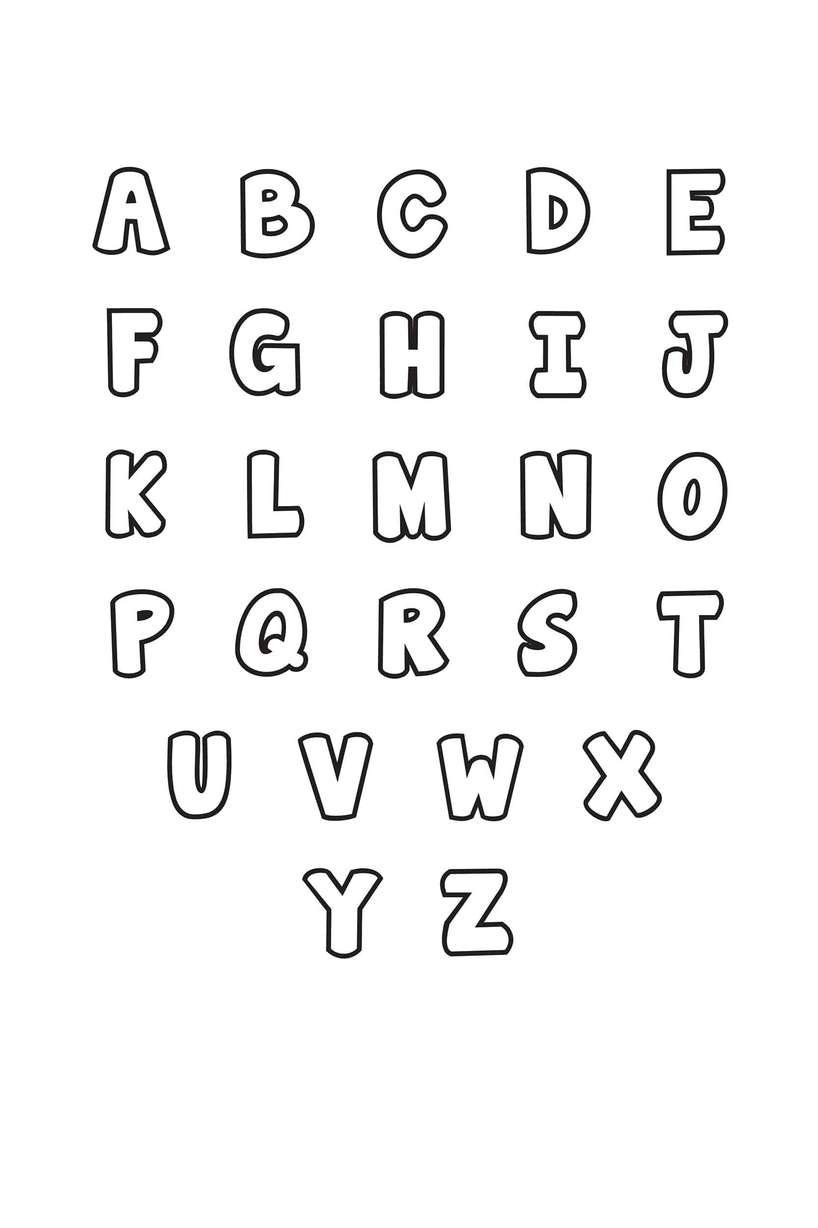 Free Printable Bubble Letter Alphabet Stencils in Font Stencils Free Printable