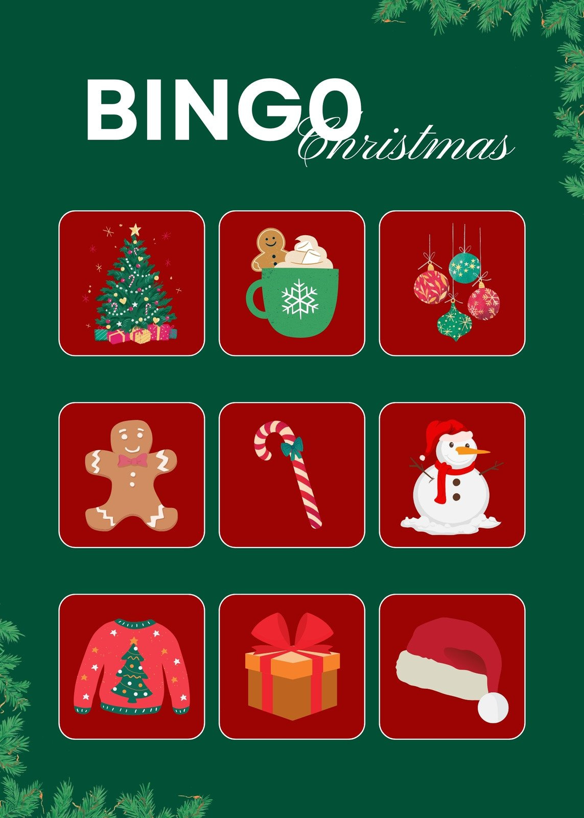 Free Printable Christmas Bingo Card Templates | Canva throughout Holiday Bingo Card Generator