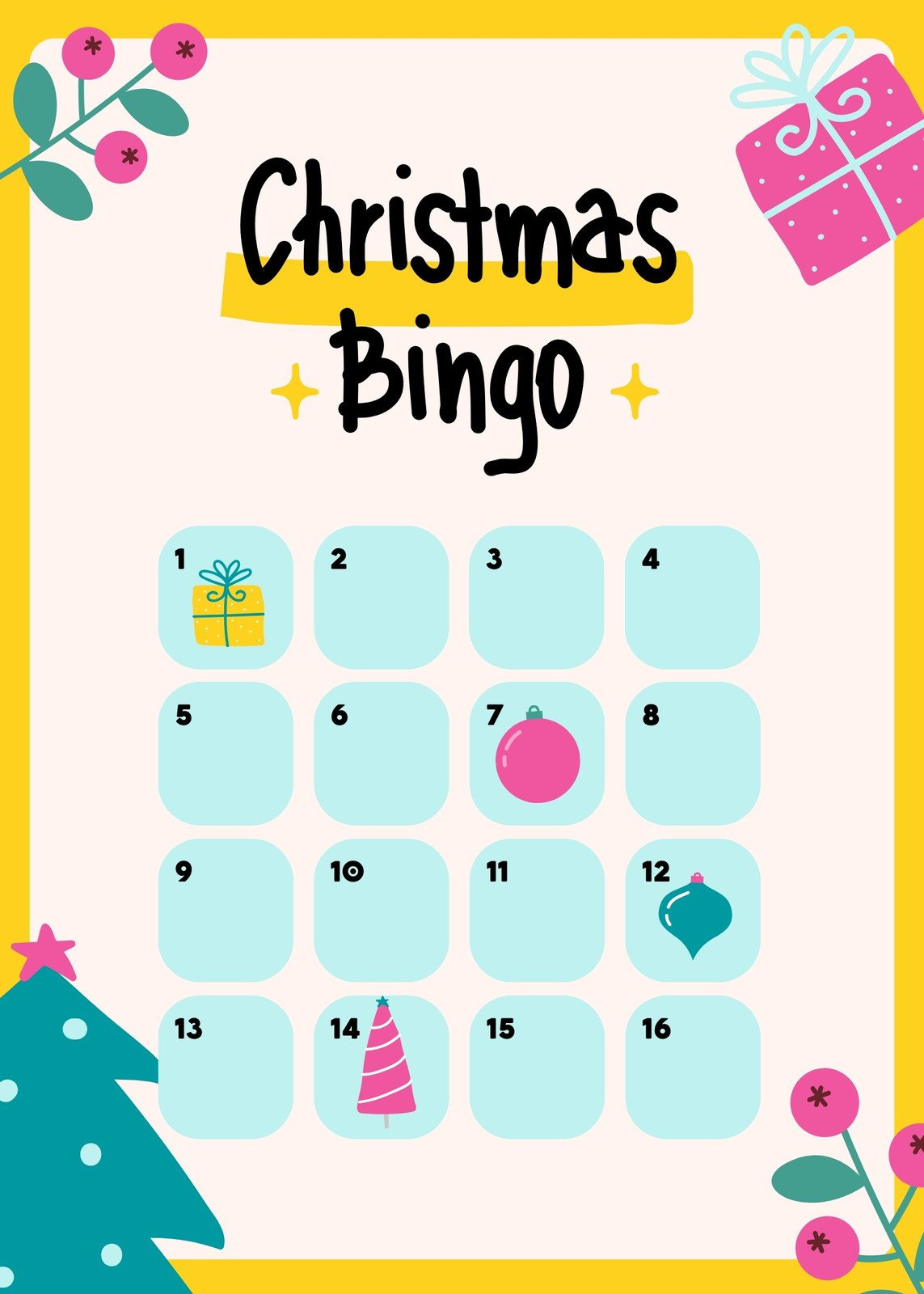 Free Printable Christmas Bingo Card Templates | Canva with regard to Blank Christmas Bingo Card
