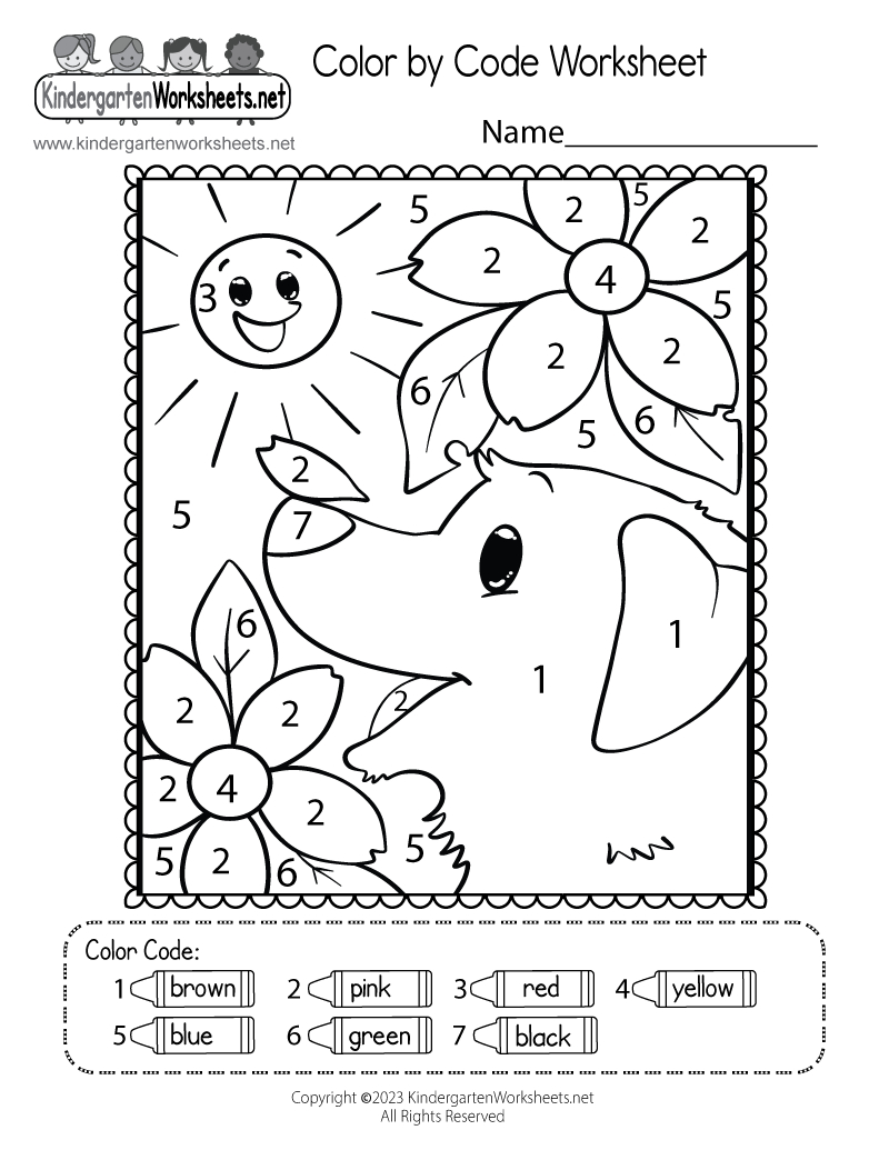 Free Printable Colorcode Worksheet intended for Color By Number Worksheet Printable