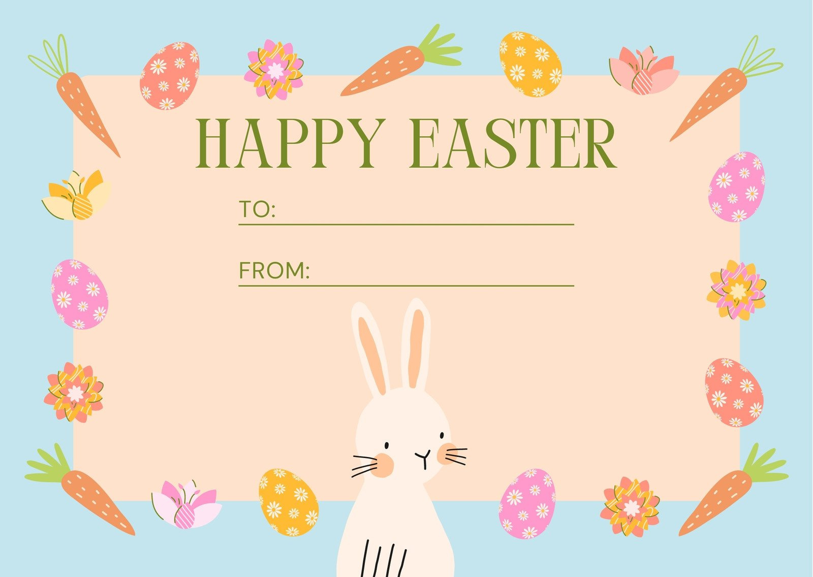 Free Printable, Customizable Easter Card Templates | Canva inside Easter Card Printable