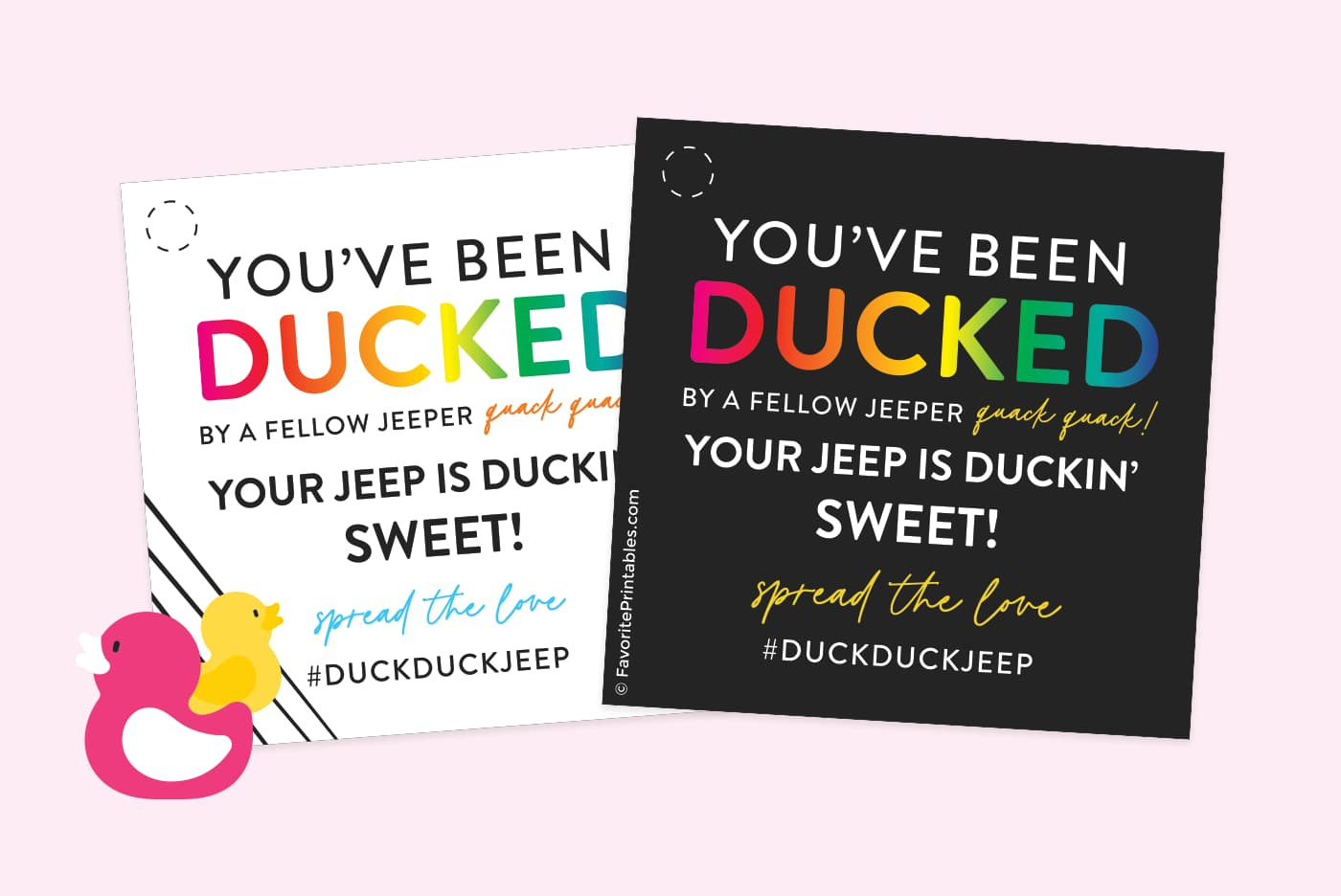 Free Printable Duck Duck Jeep Tags - Favorite Printables in You&amp;#039;Ve Been Ducked Printable Free