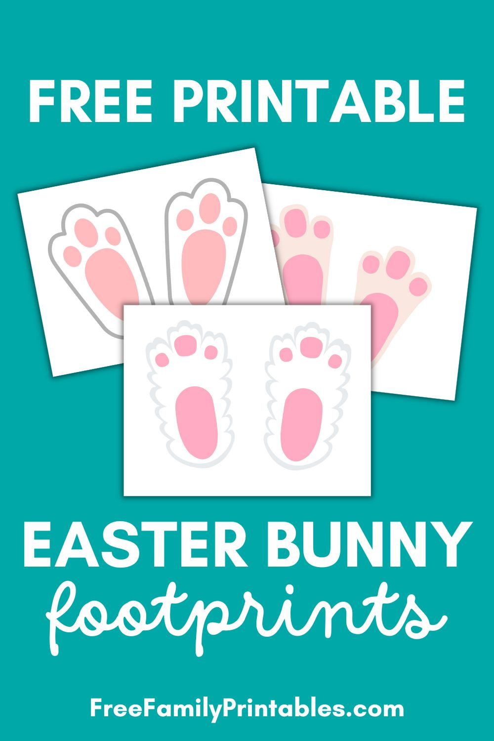 Free Printable Easter Bunny Footprints - Making Frugal Fun intended for Easter Bunny Feet Stencil Free