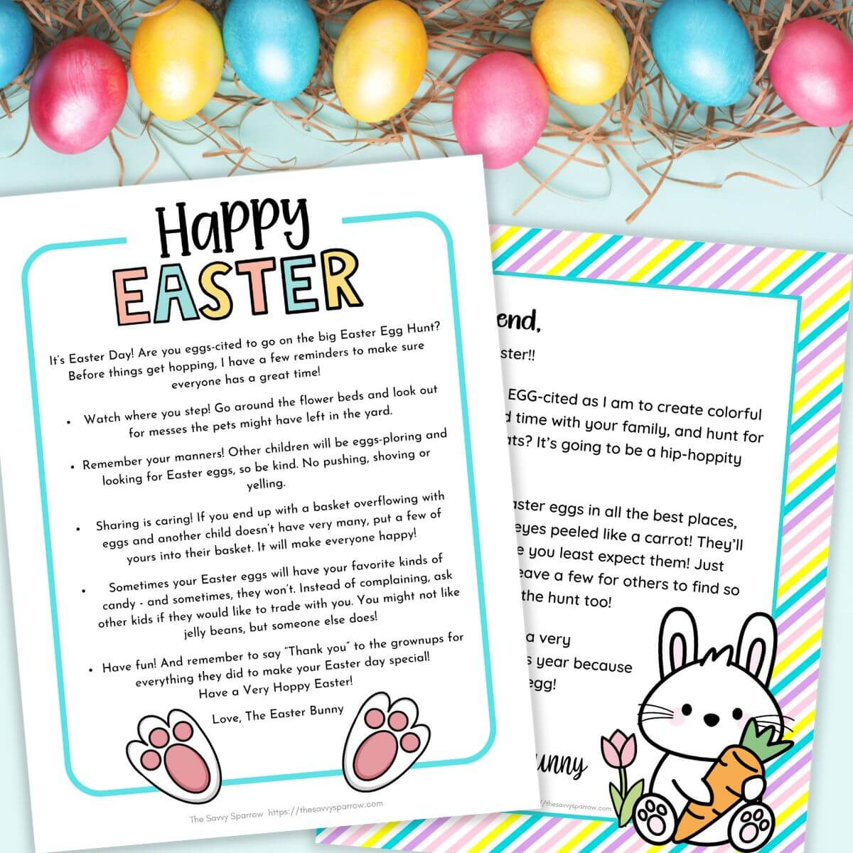 Free Printable Easter Bunny Letter - 4 Letter Templates For Kids! regarding Letter From The Easter Bunny Printable
