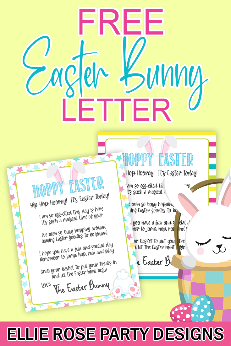 Free Printable Easter Bunny Note | Ellierosepartydesigns throughout Easter Bunny Letters Free Printable