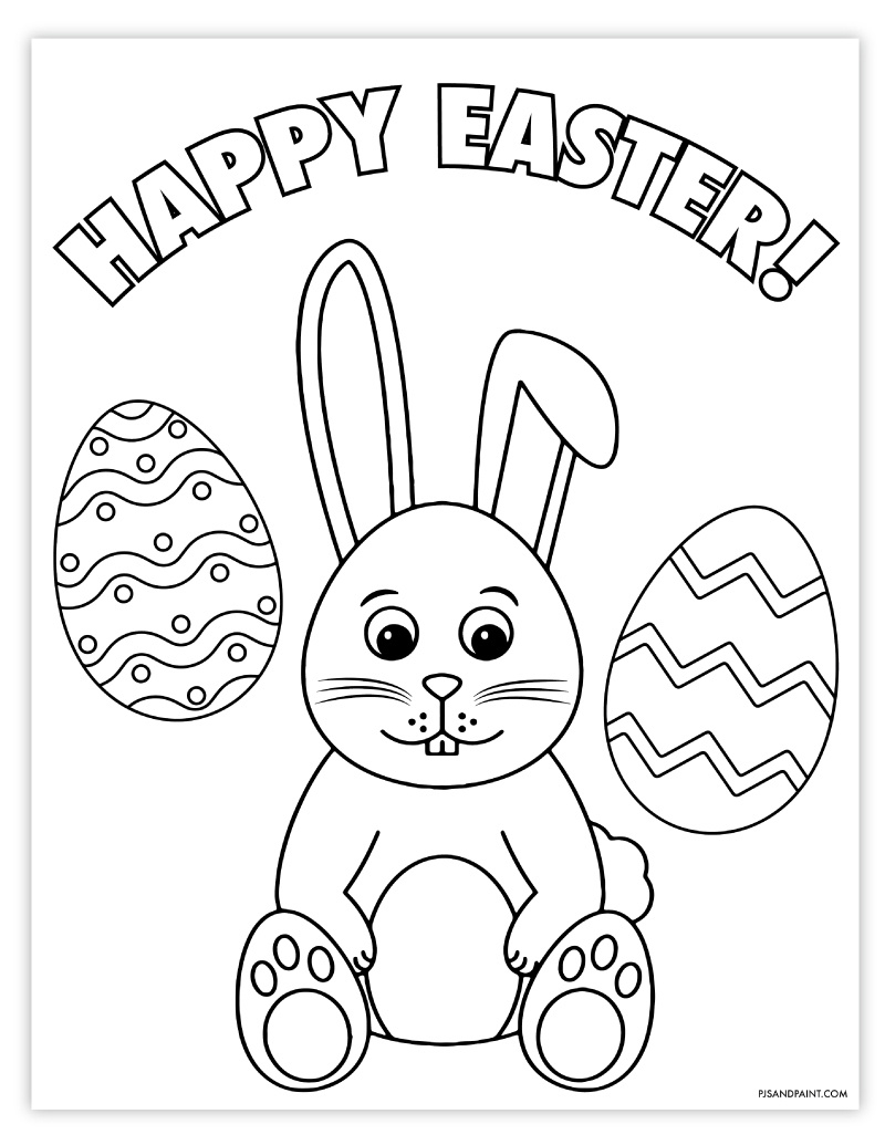 Free Printable Easter Coloring Page - Pjs And Paint for Free Printable For Easter