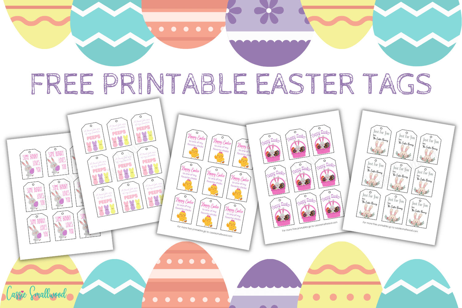 Free Printable Easter Tags {20 Unique Designs} - Cassie Smallwood with Free Printable Easter Eggs Name Tags