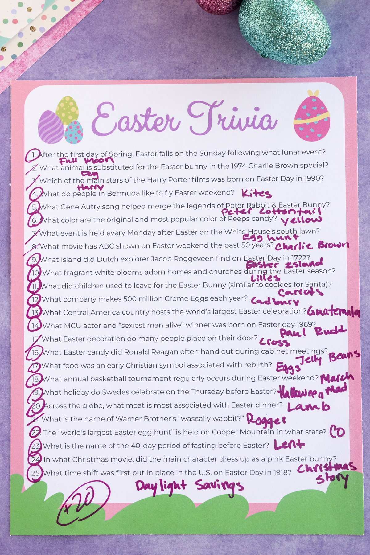 Free Printable Easter Trivia Questions And Game - Play Party Plan with regard to Easter Trivia Printable