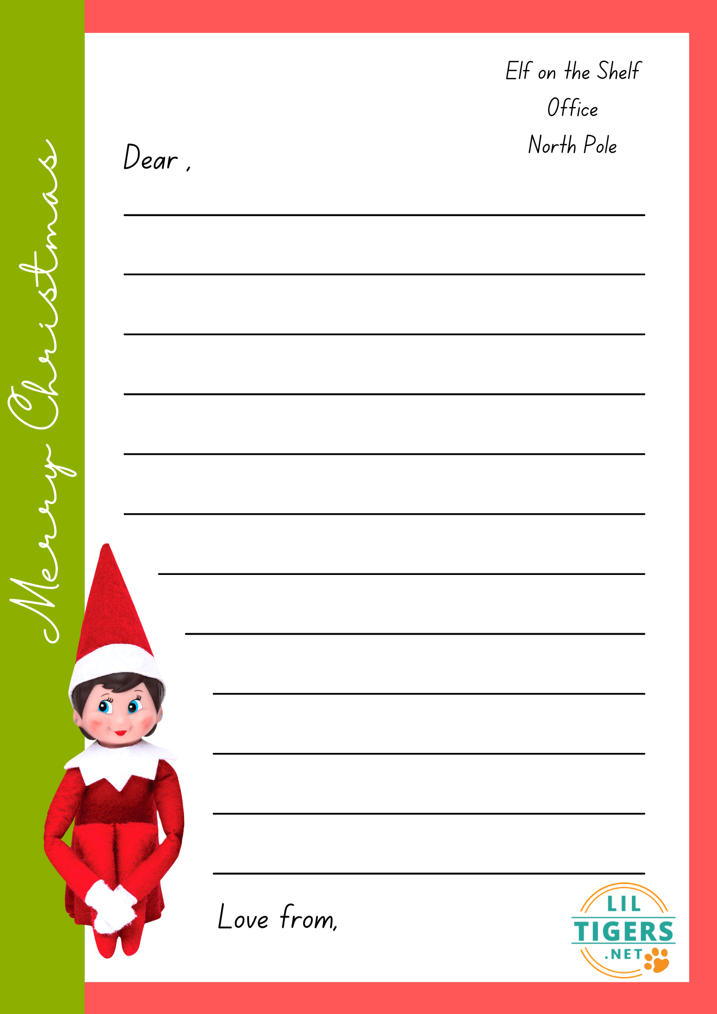 Free Printable Elf On The Shelf Letter Templates - Lil Tigers pertaining to Free Printable Elf Letter Template