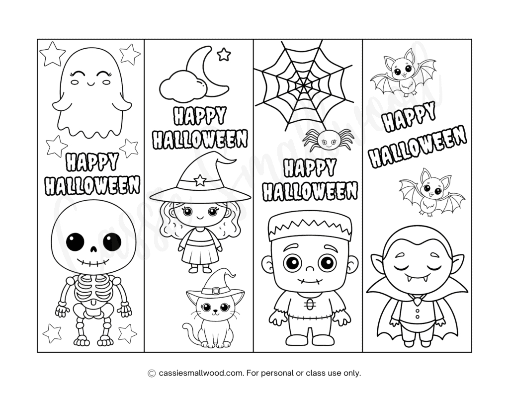 Free Printable Halloween Bookmarks - Cassie Smallwood intended for Halloween Bookmarks Free Printable