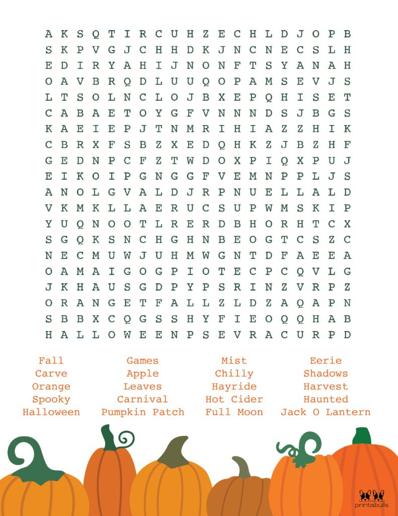 Free Printable Halloween Word Searches | Printabulls pertaining to Pumpkin Word Search Free Printable