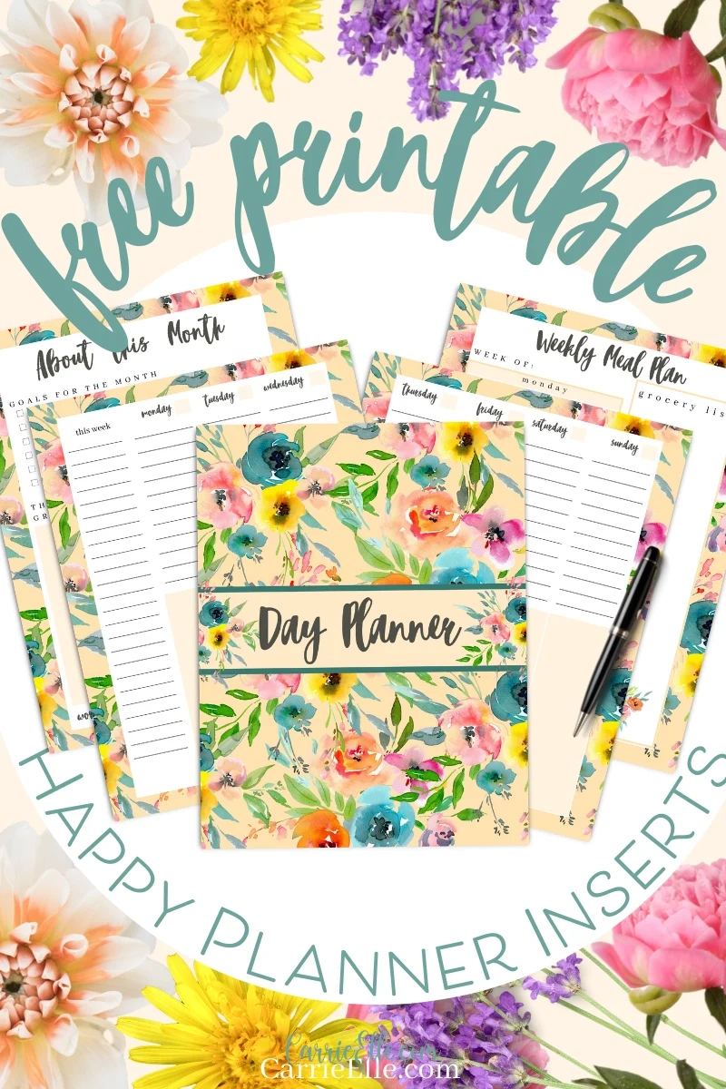 Free Printable Inserts For Happy Planner - Floral Pastel - Carrie Elle intended for Free Printable Happy Planner Inserts