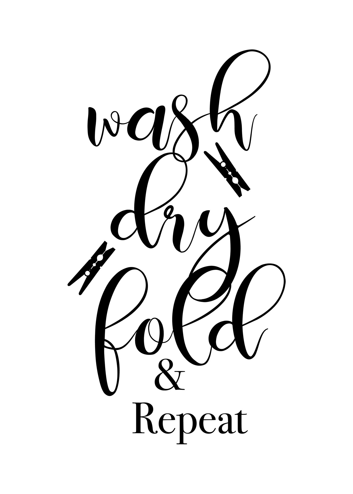 Free Printable Laundry Art /// Wall Art Collection - The Cottage for Free Laundry Printables Black and White