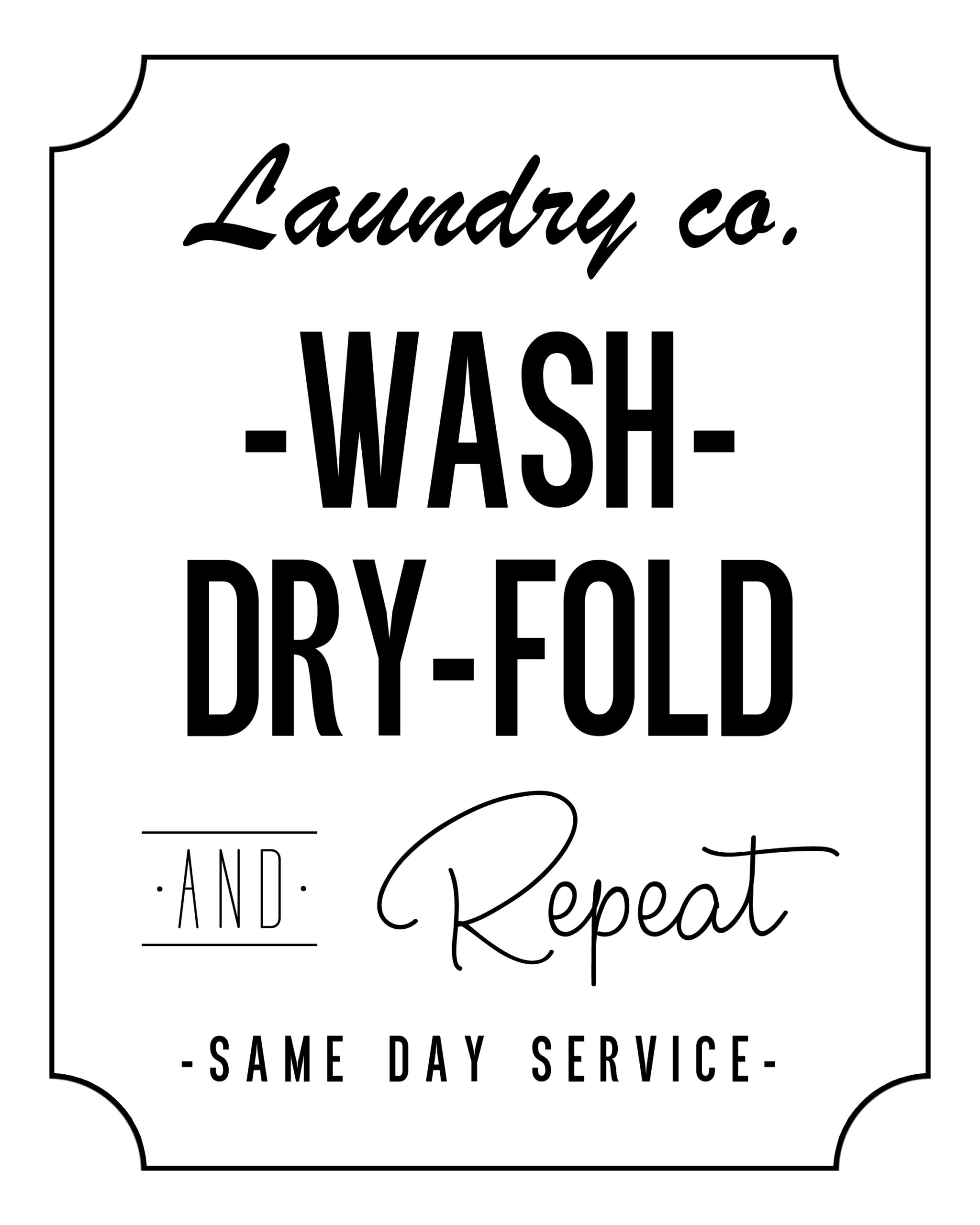 Free Printable Laundry Room Wall Art | The Cottage Market inside Free Laundry Printables Black And White