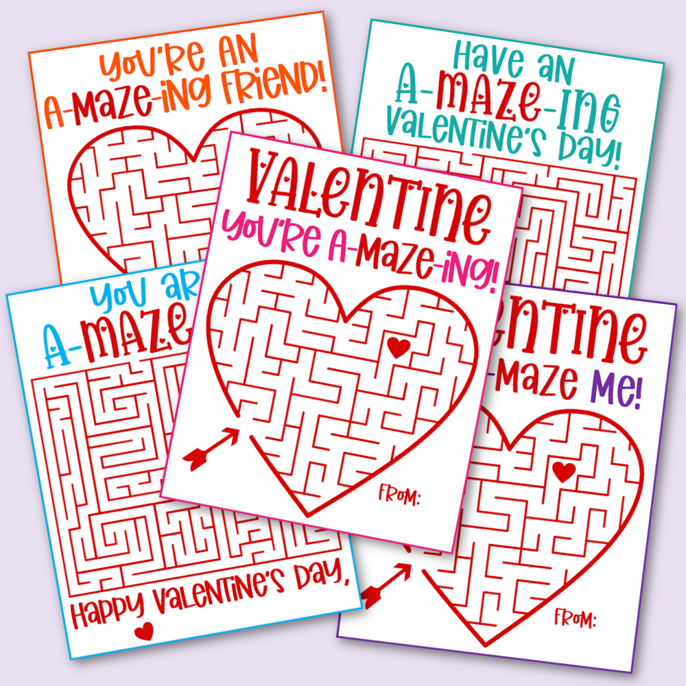 Free Printable Maze Valentine&amp;#039;S Day Cards - Kara Creates intended for Valentine Mazes Free Printable