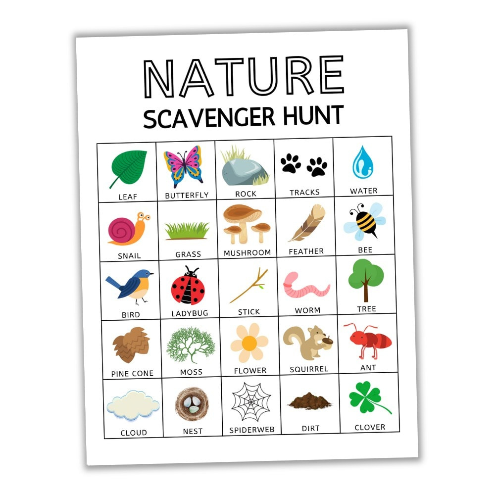 Free Printable Nature Scavenger Hunt For Kids - The Craft-At-Home intended for Nature Scavenger Hunt Free Printable