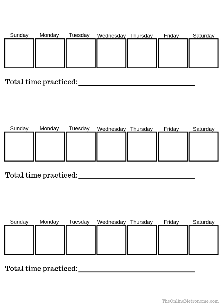 Free Printable Practice Journals For Musicians regarding Music Practice Chart Printable Free