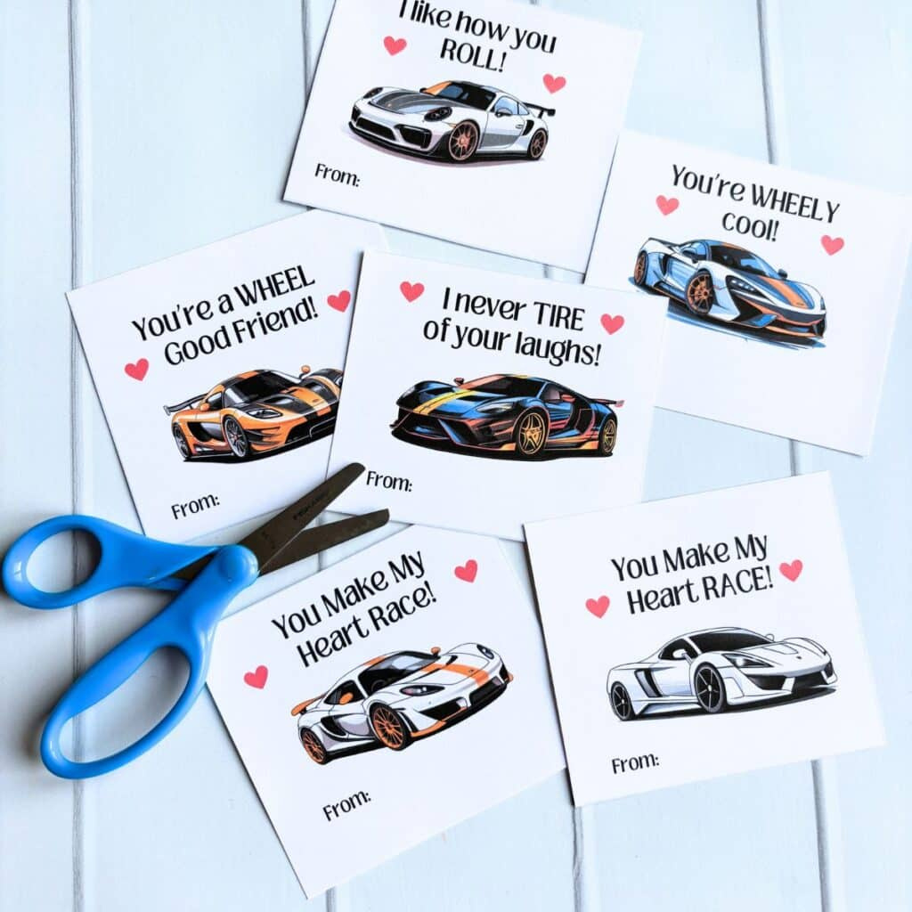 Free Printable Race Car Valentines For Kids! - Simply Full Of Delight pertaining to Free Printable Race Car Valentines