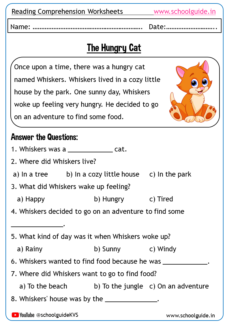Free Printable Reading Comprehension Worksheets For Grade 1 inside Reading Worksheets Printable For Grade 1