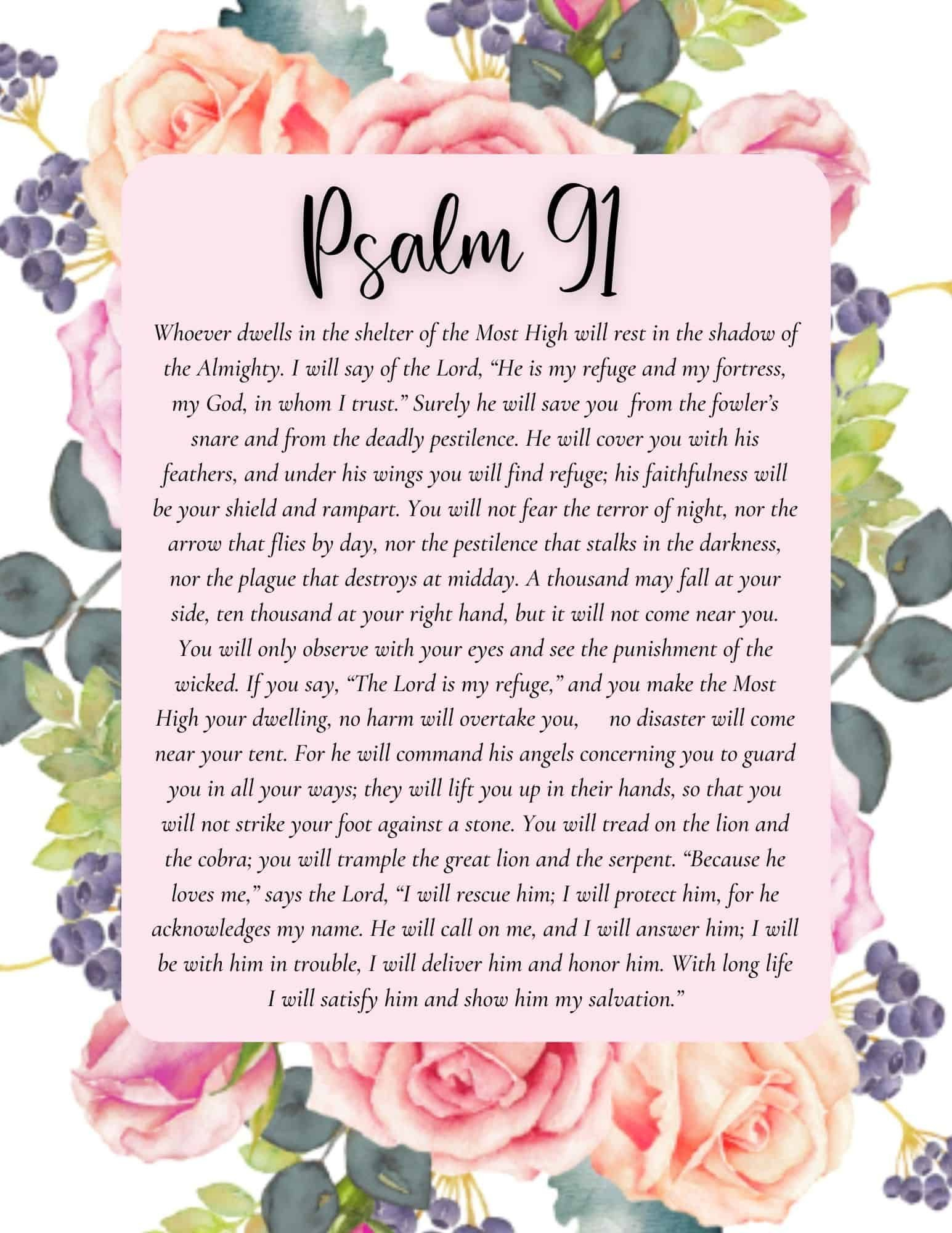Free Psalm 91 Printable (Personalized) for Psalm 91 Free Printable