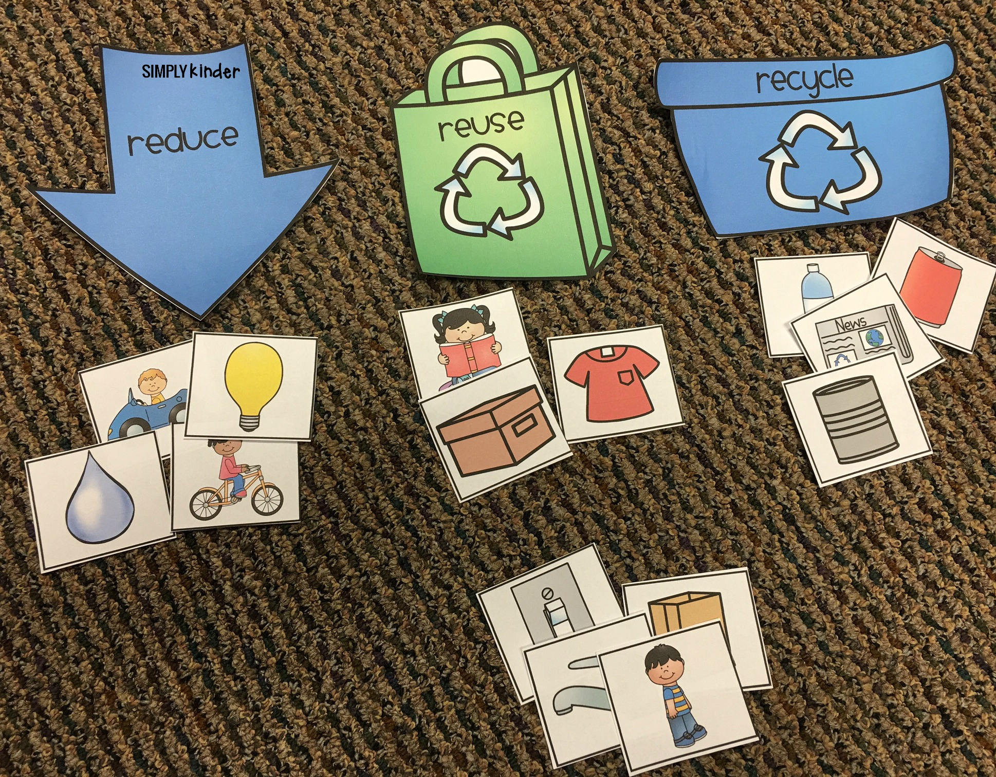 Free Recycling Sort - Simply Kinder with regard to Free Printable Recycling Sort