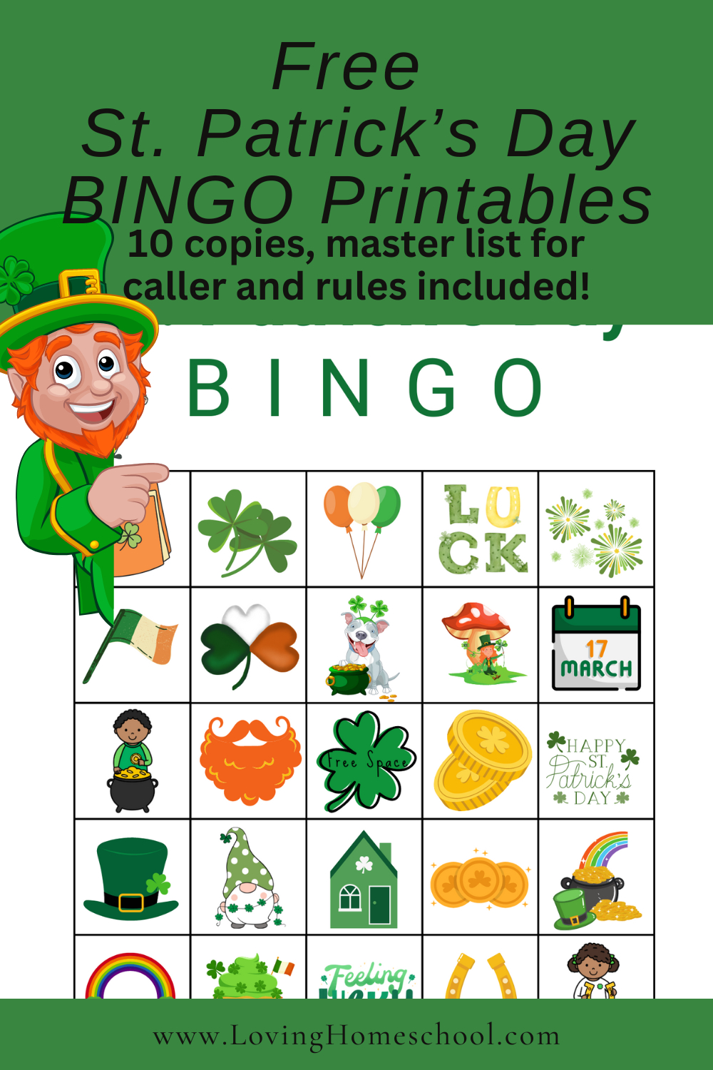 Free St. Patrick&amp;#039;S Day Bingo Printables - Lovinghomeschool within Free Printable St Patrick&amp;amp;#039;s Day Bingo Printable