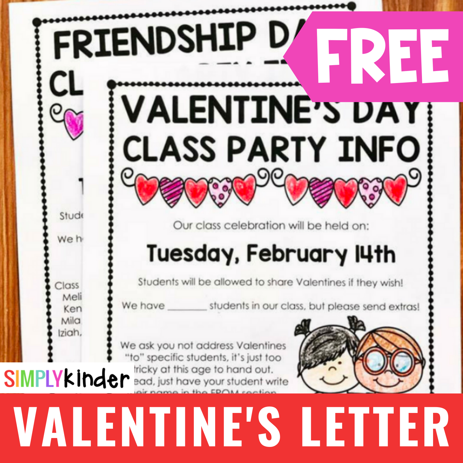 Free Valentine&amp;#039;S Day Letter - Simply Kinder for Printable Classroom Party Letter To Parents Template