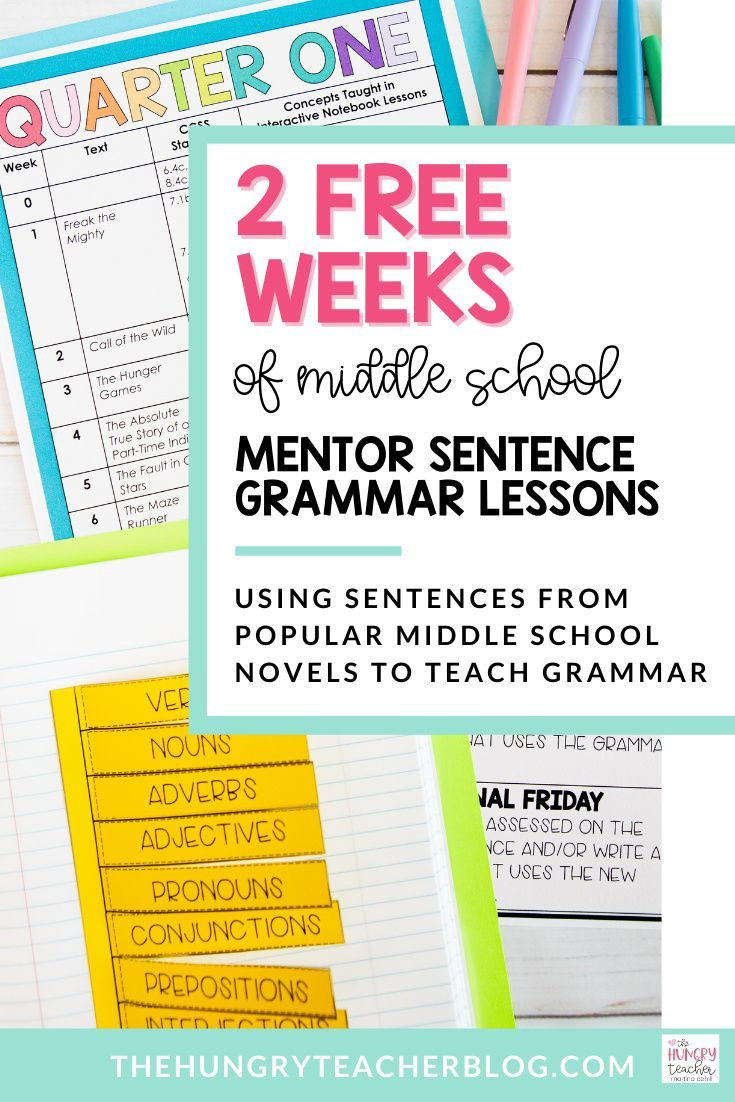 Free Weeks Of Middle School Mentor Sentences To Teach Grammar within Free Printable Mentor Sentence
