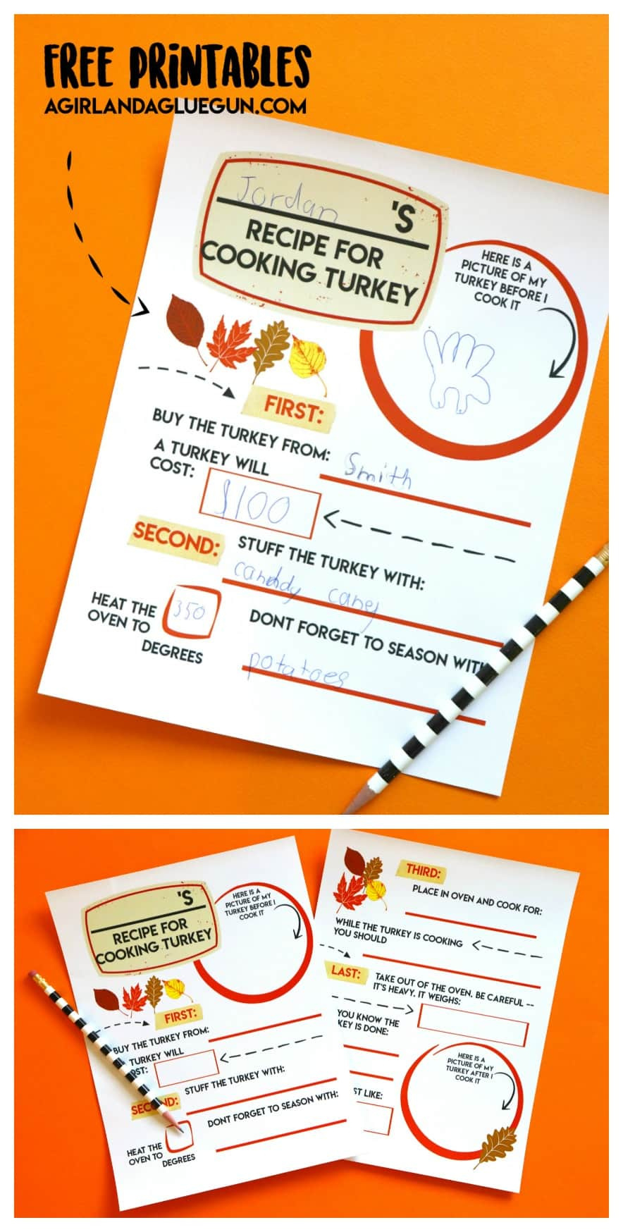 Funny How To Cook A Turkey Printable! - A Girl And A Glue Gun for How to Cook a Turkey Preschool Printable