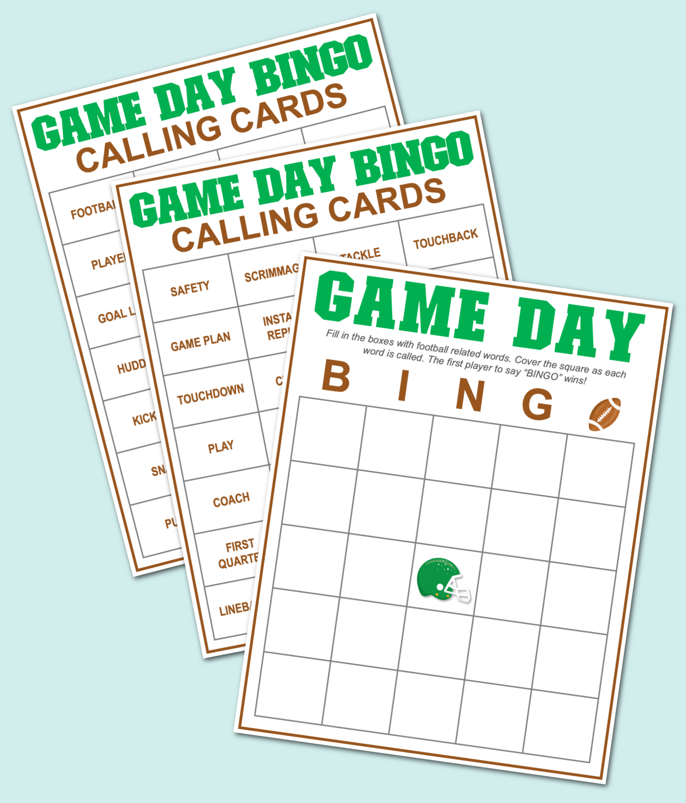 Game Day Bingo And Football Tic Tac Toe {Free Printables} - Kara inside Free Football Bingo Cards