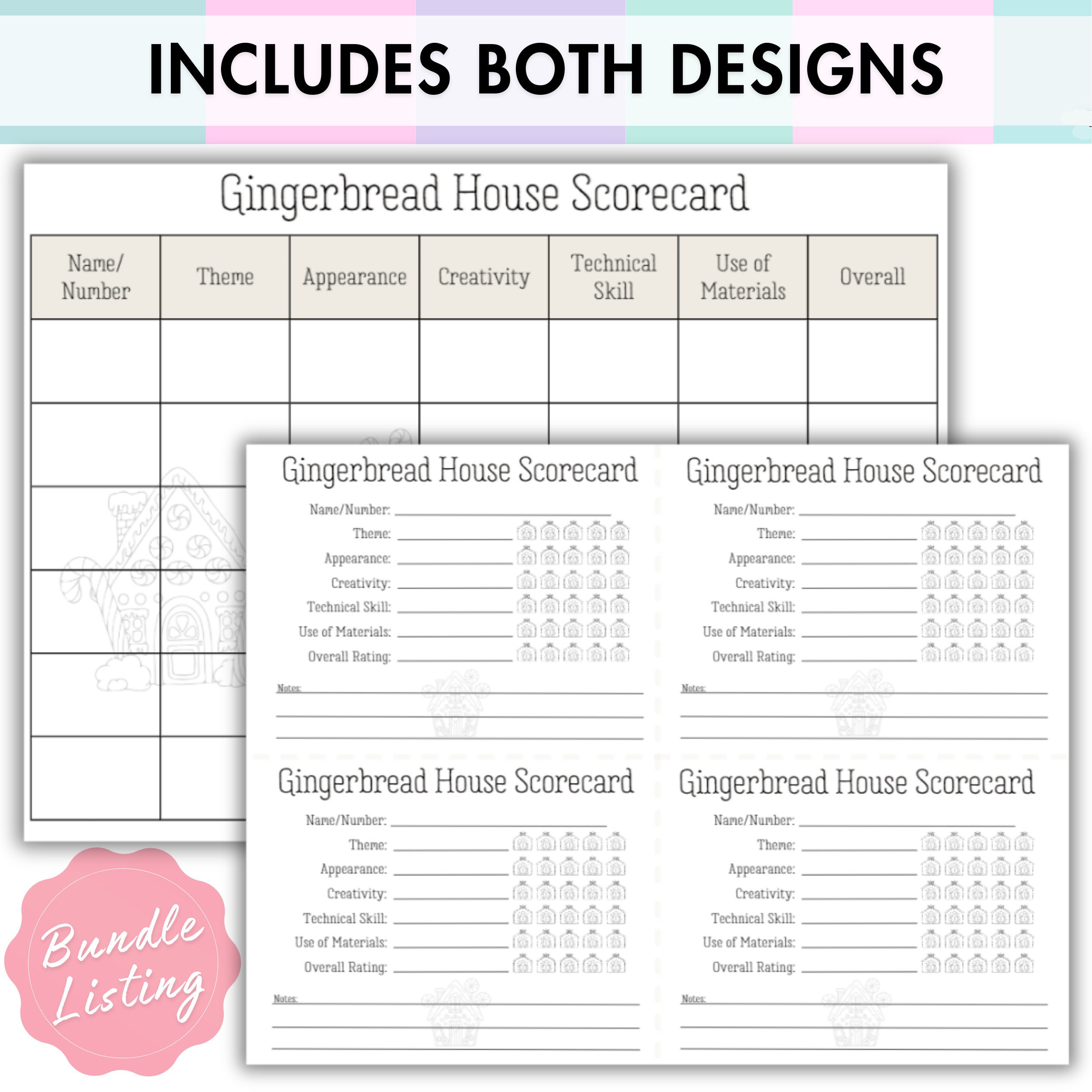 Gingerbread House Scorecard Printable, Gingerbread House Contest regarding Printable Gingerbread House Judging Sheet