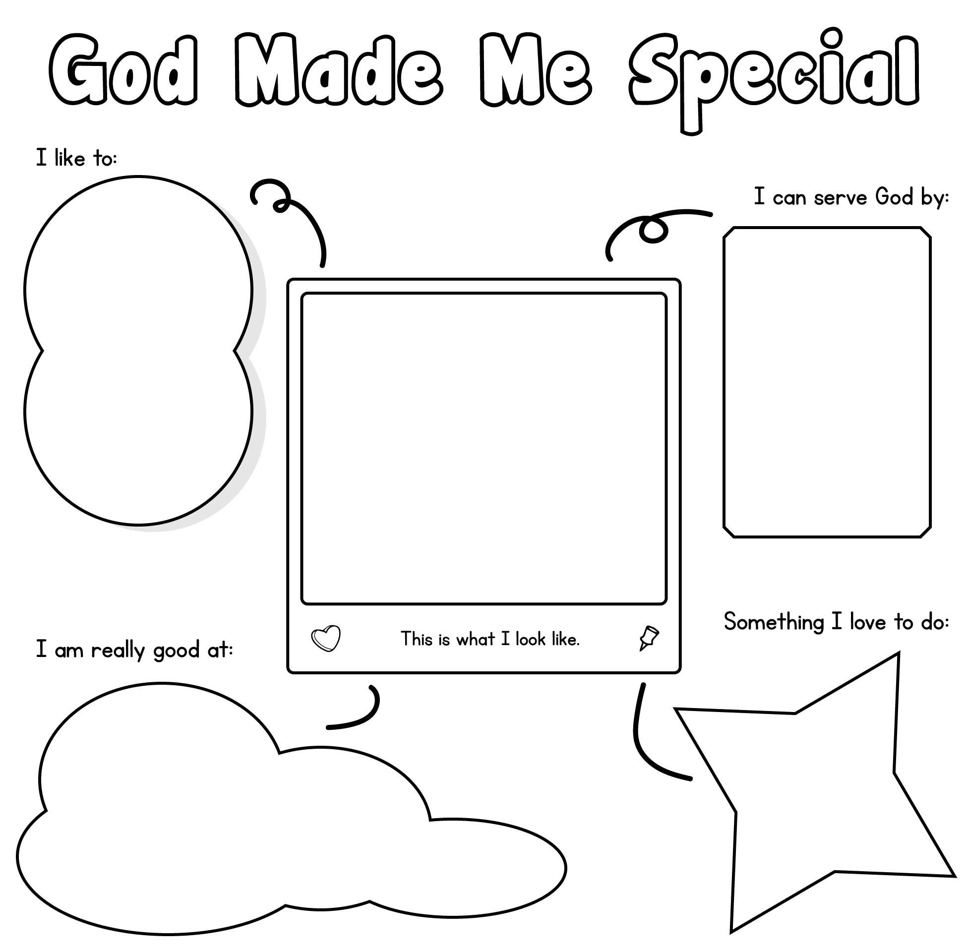 God Made Me Special Coloring Pages - 20 Free Pdf Printables intended for God Made Me Special Free Printable
