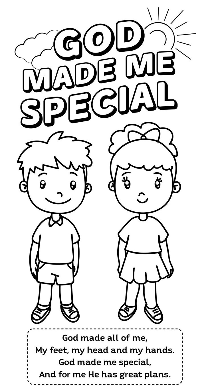 God Made Me Special Coloring Pages - 20 Free Pdf Printables regarding God Made Me Special Free Printable