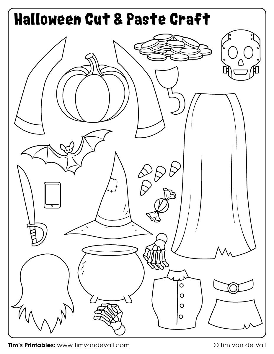 Halloween-Cut-And-Paste-Craft-03 - Tim&amp;#039;S Printables in Printable Halloween Cut And Paste