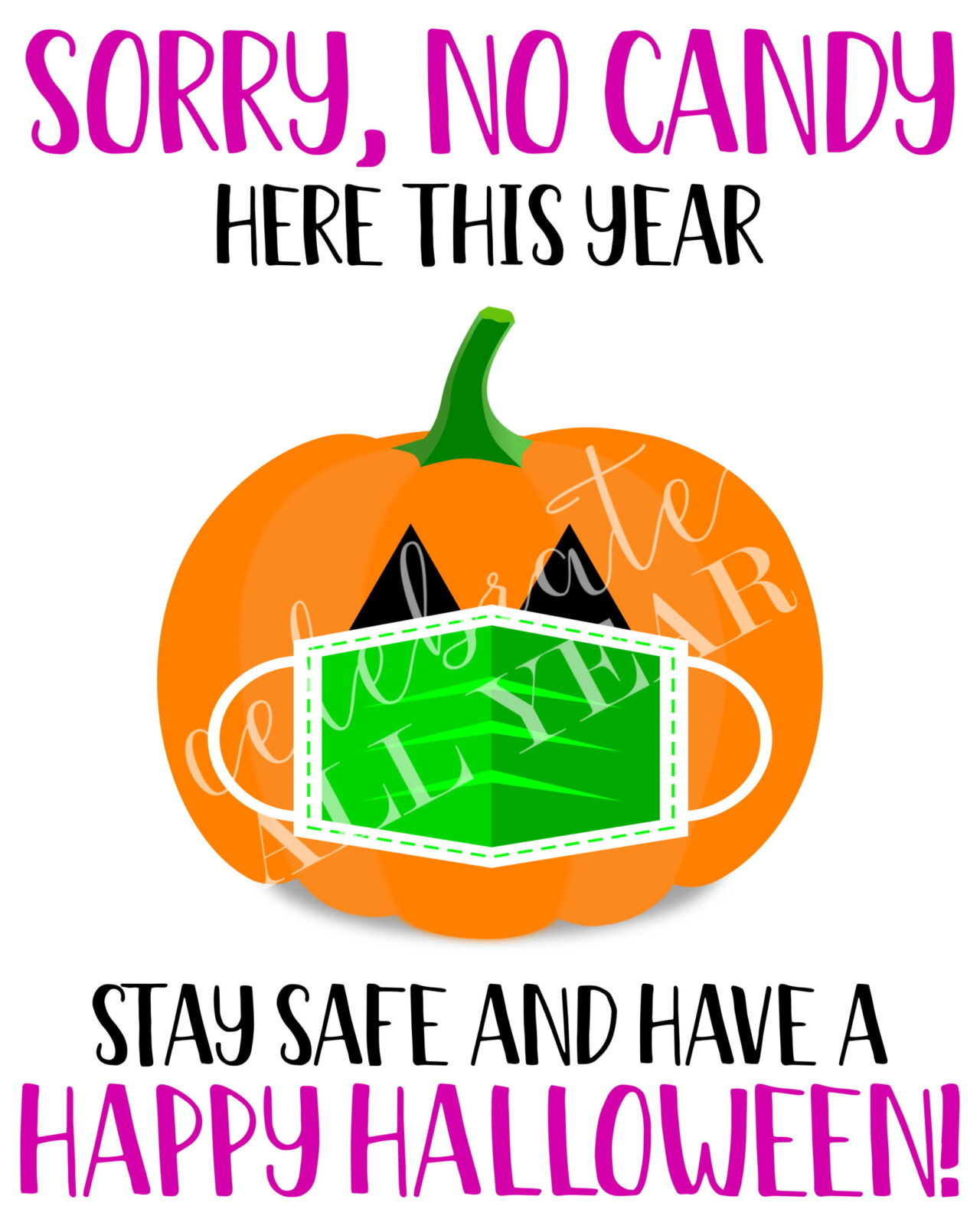 Halloween Sorry No Candy Sign – Celebrate All Year regarding Sorry No Candy Sign Printable