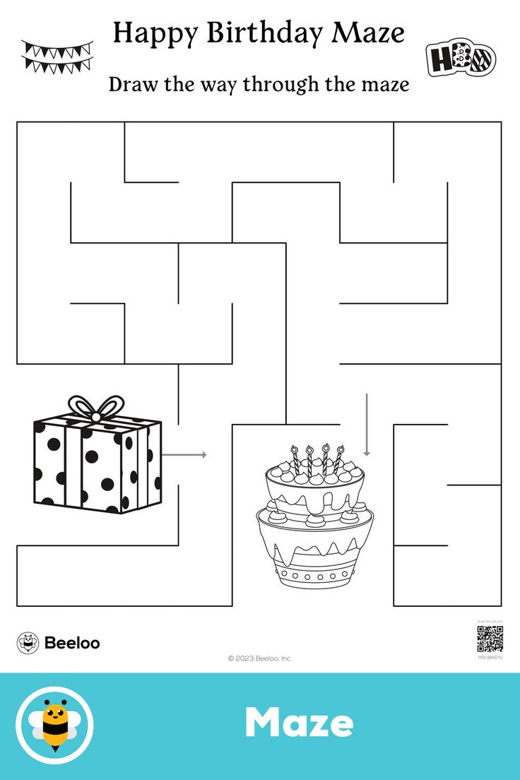 Happy Birthday Maze inside Free Printable Birthday Maze