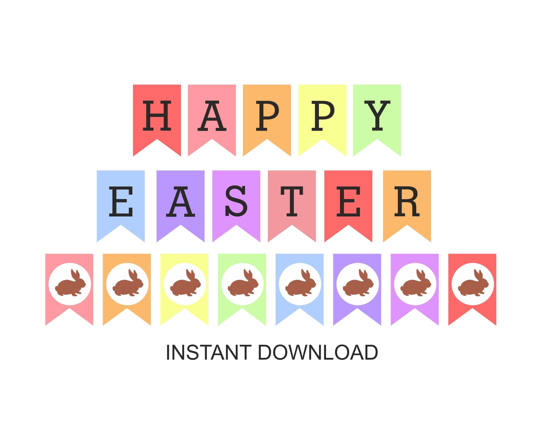 Happy Easter Banner Printable / Easter Banner / Printable Easter intended for Printable Happy Easter Signs
