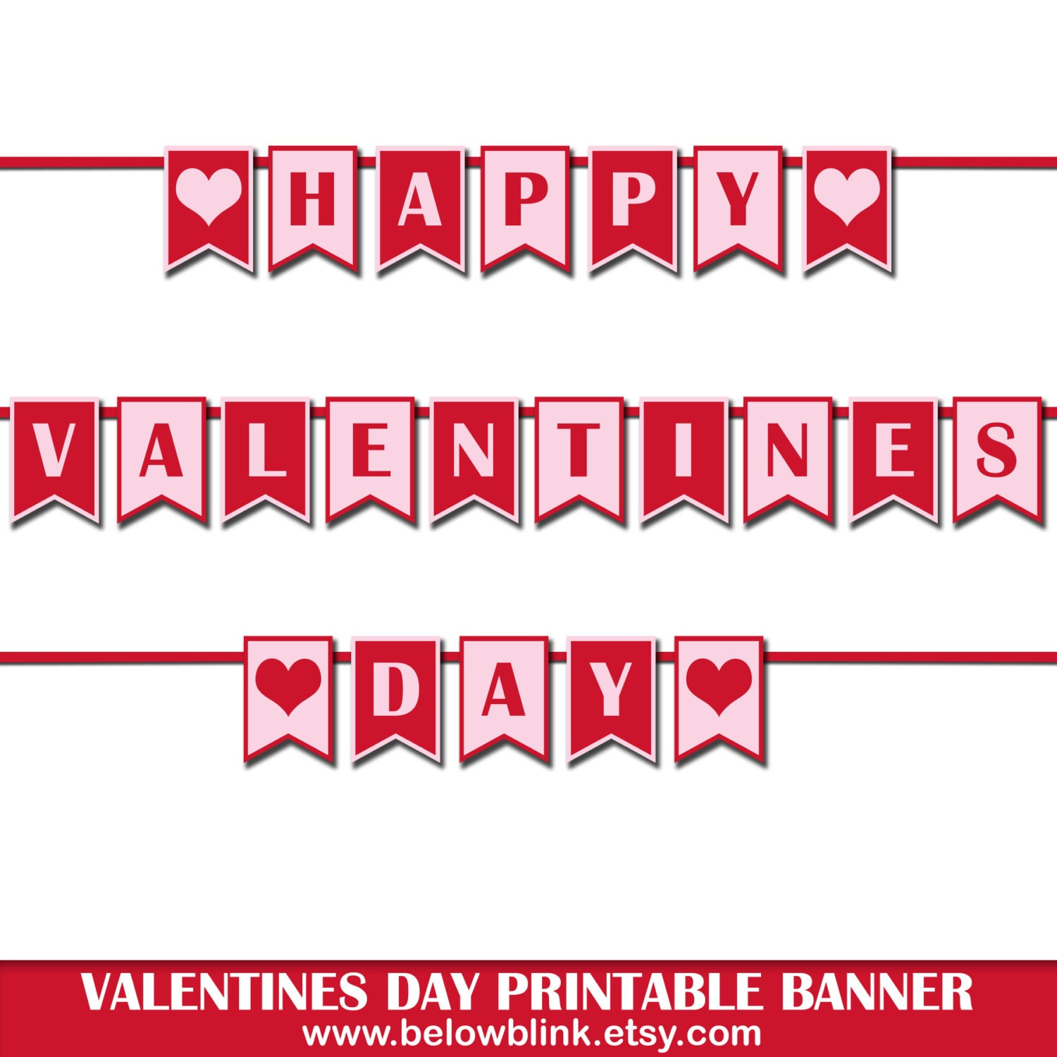 Happy Valentines Day Banner, Printable Photo Prop Banner pertaining to Happy Valentines Day Banner Printable