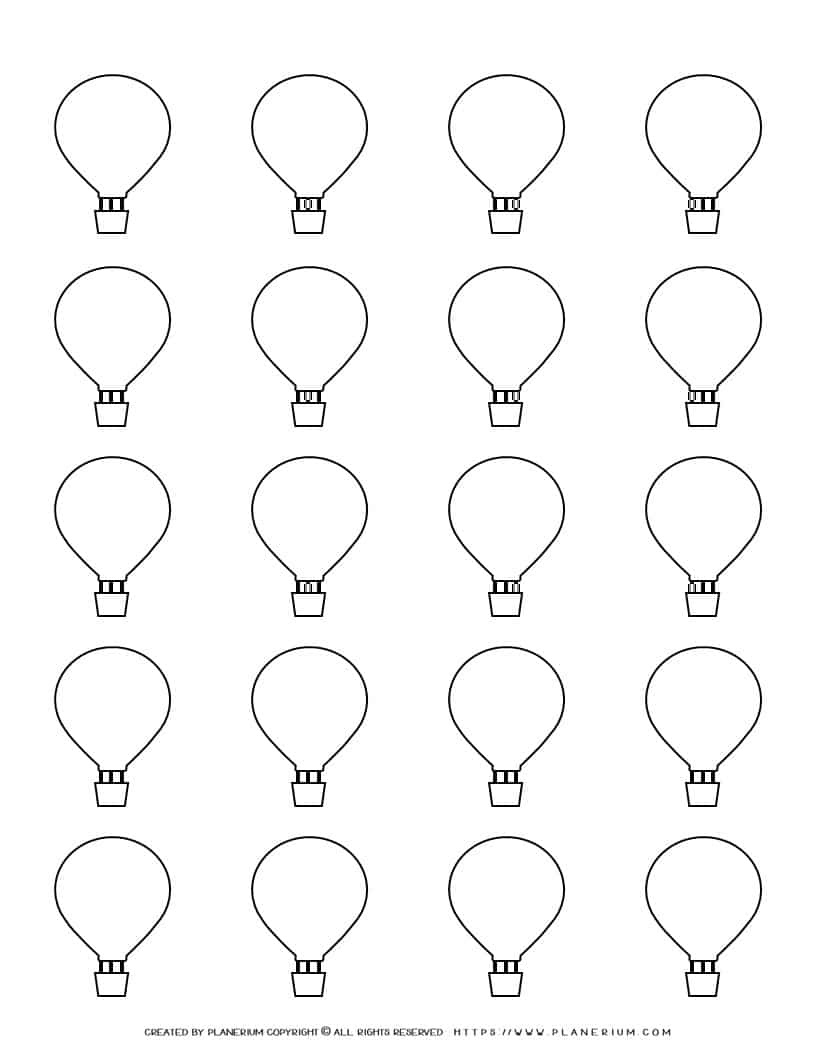 Hot Air Balloon Template - Twenty Hot Air Balloons | Planerium regarding Printable Cut Out Balloon Template
