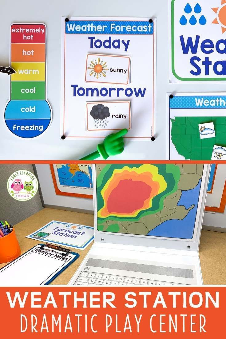 How To Set Up A Weather Station Dramatic Play Area with Weather Station Dramatic Play Free Printables