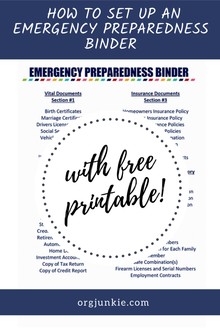 How To Set Up An Emergency Preparedness Binder + Free Printable throughout Free Printable Emergency Binder Printables